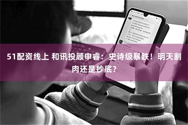51配资线上 和讯投顾申睿：史诗级暴跌！明天割肉还是抄底？
