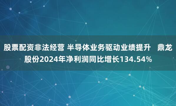 股票配资非法经营 半导体业务驱动业绩提升   鼎龙股份2024年净利润同比增长134.54%