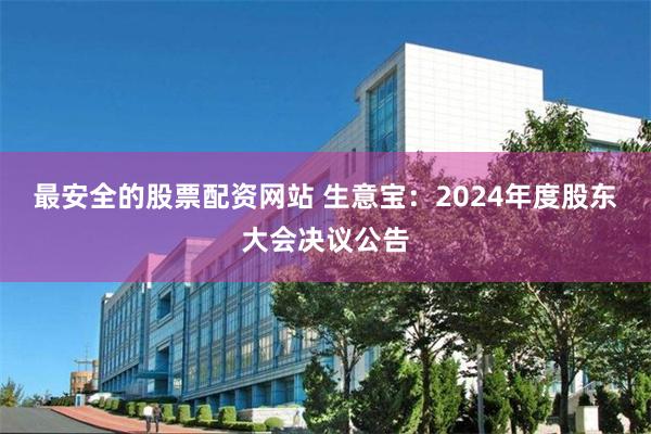 最安全的股票配资网站 生意宝：2024年度股东大会决议公告