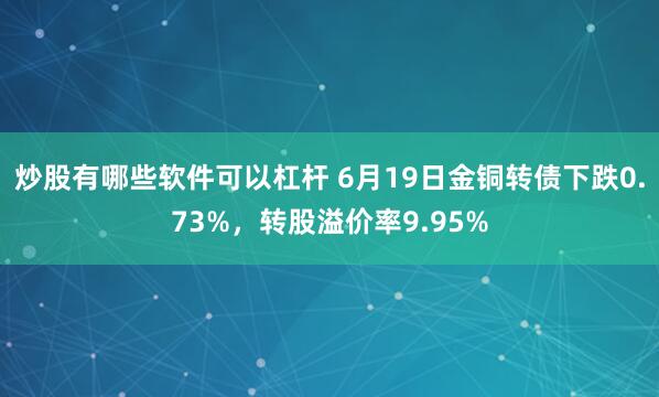 炒股有哪些软件可以杠杆 6月19日金铜转债下跌0.73%，转股溢价率9.95%